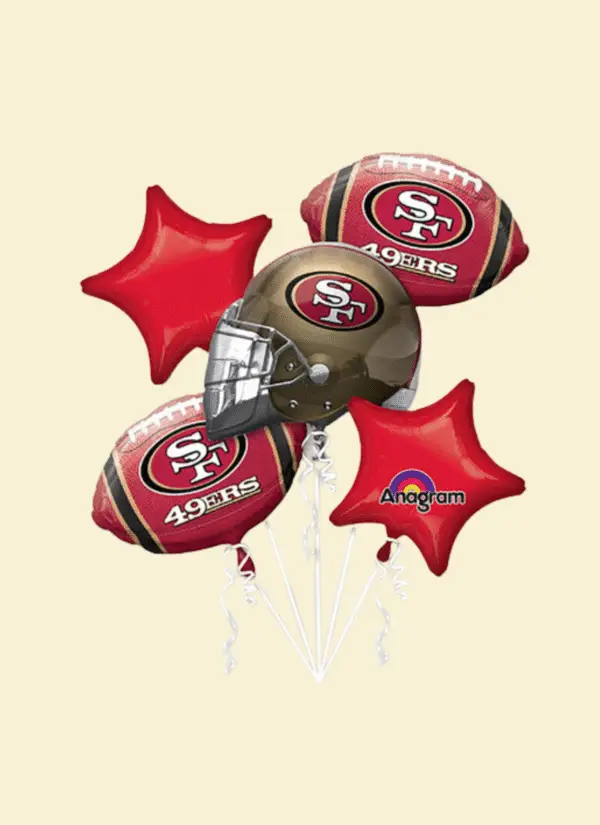SF 49ners Helium Balloon Bouquet